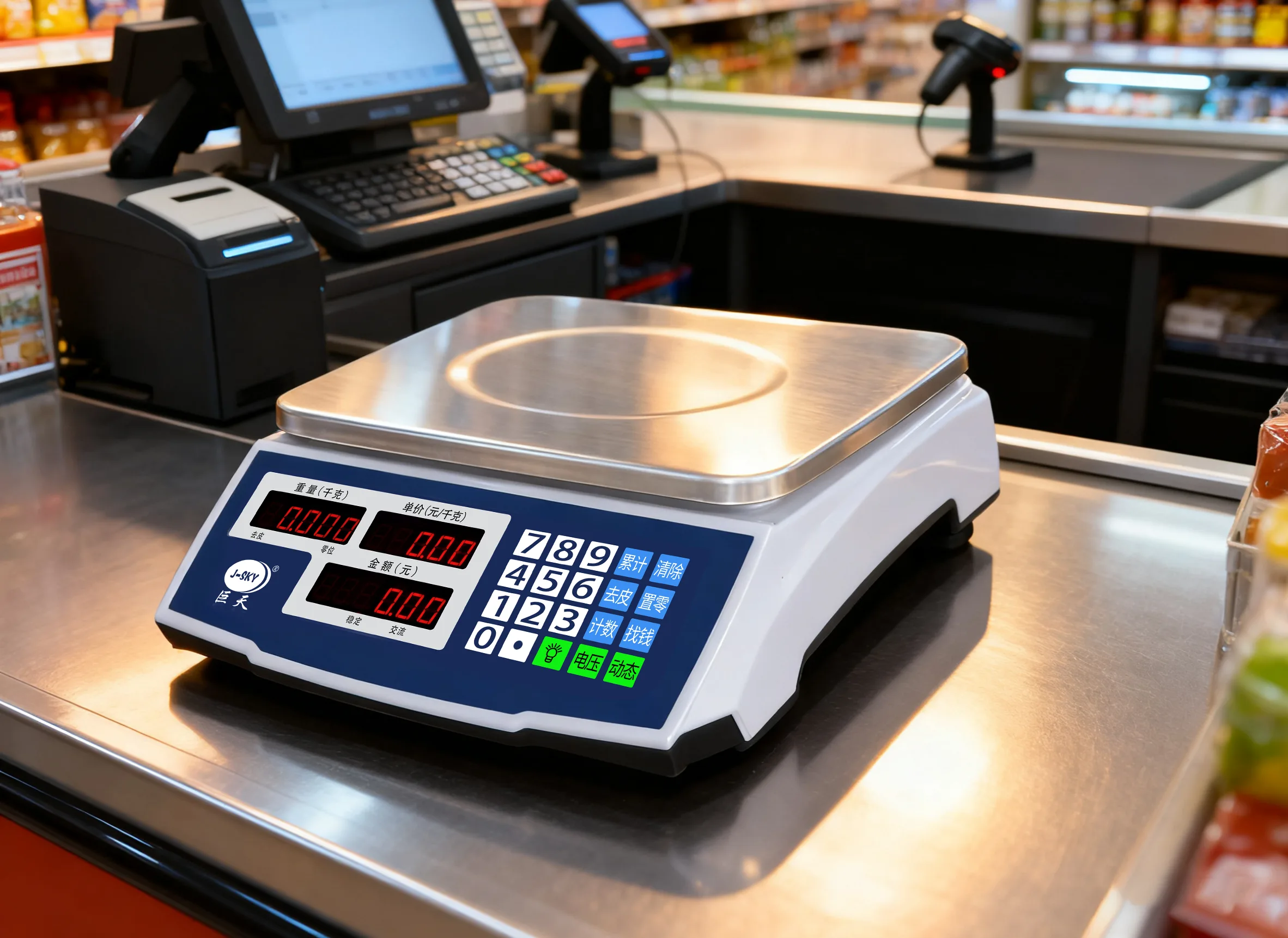 Overzicht elektronische tafelweegschaal.